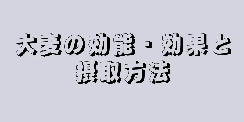 大麦の効能・効果と摂取方法