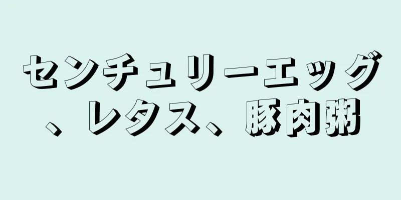 センチュリーエッグ、レタス、豚肉粥