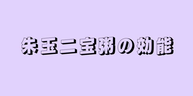 朱玉二宝粥の効能