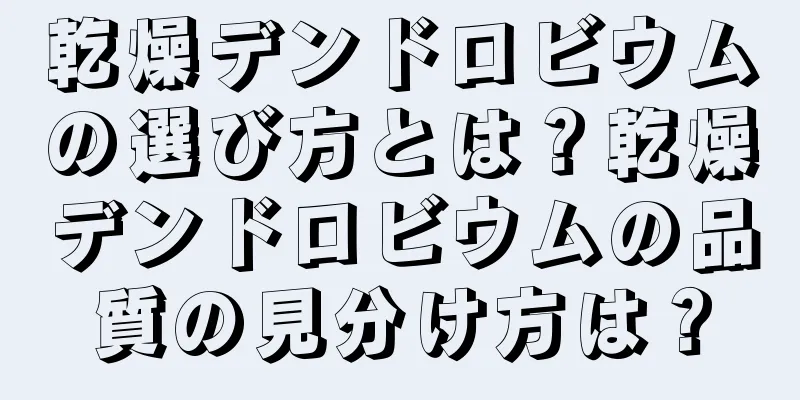 乾燥デンドロビウムの選び方とは？乾燥デンドロビウムの品質の見分け方は？