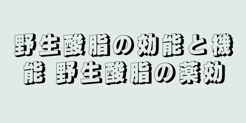 野生酸脂の効能と機能 野生酸脂の薬効