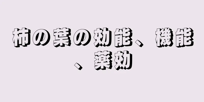 柿の葉の効能、機能、薬効