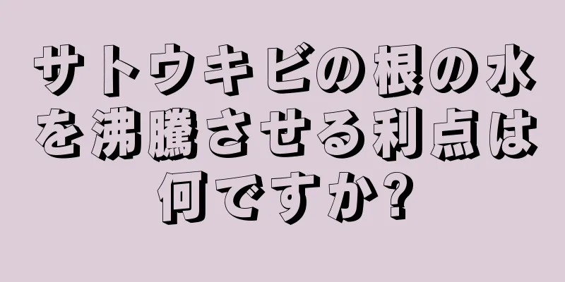 サトウキビの根の水を沸騰させる利点は何ですか?