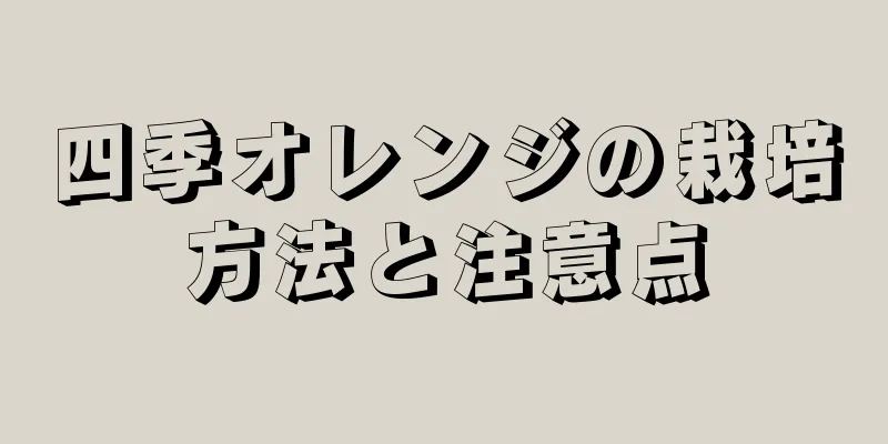 四季オレンジの栽培方法と注意点