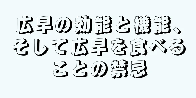 広早の効能と機能、そして広早を食べることの禁忌