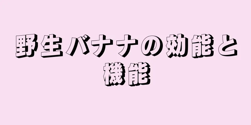 野生バナナの効能と機能