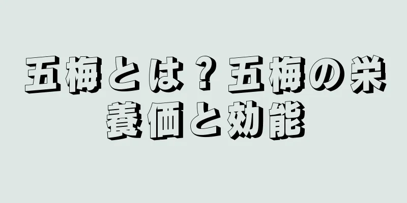 五梅とは？五梅の栄養価と効能