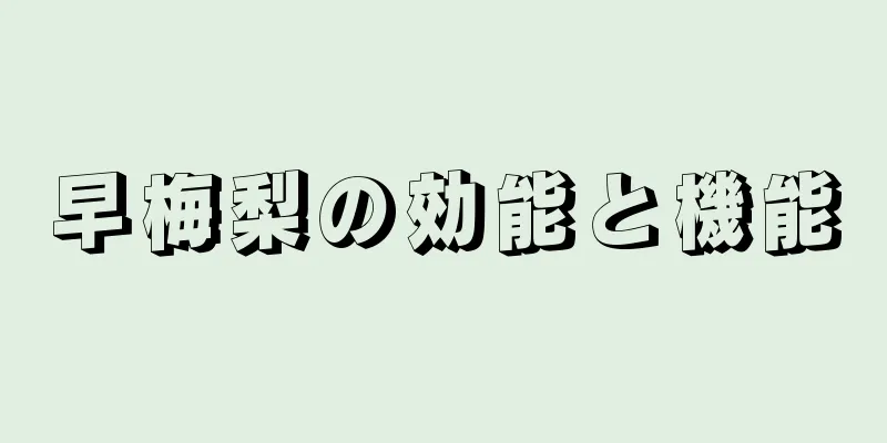 早梅梨の効能と機能