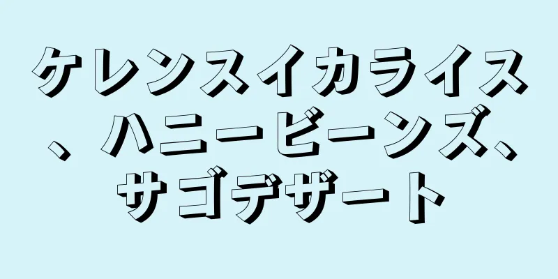 ケレンスイカライス、ハニービーンズ、サゴデザート