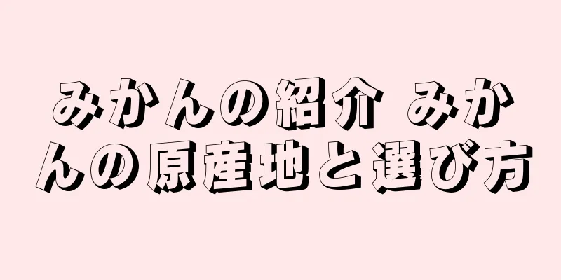 みかんの紹介 みかんの原産地と選び方