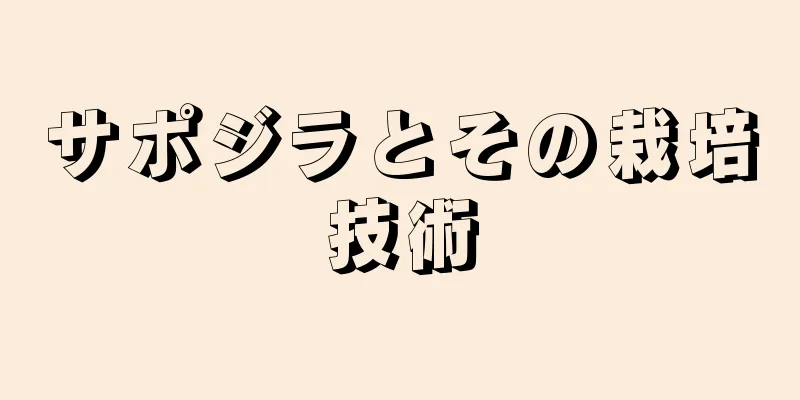 サポジラとその栽培技術