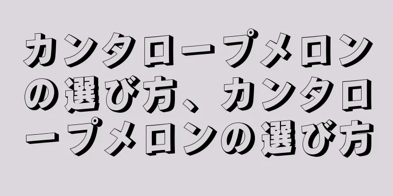 カンタロープメロンの選び方、カンタロープメロンの選び方