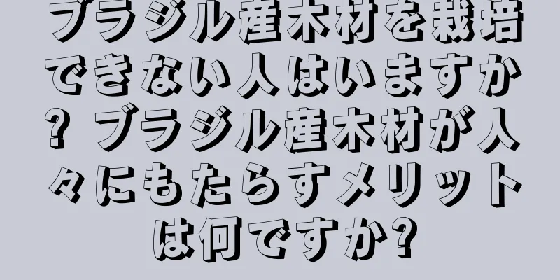ブラジル産木材を栽培できない人はいますか? ブラジル産木材が人々にもたらすメリットは何ですか?