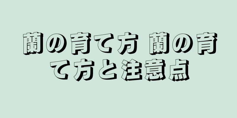 蘭の育て方 蘭の育て方と注意点