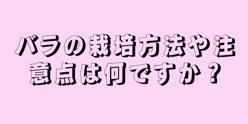 バラの栽培方法や注意点は何ですか？