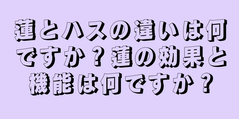 蓮とハスの違いは何ですか？蓮の効果と機能は何ですか？