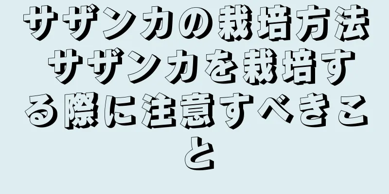 サザンカの栽培方法 サザンカを栽培する際に注意すべきこと