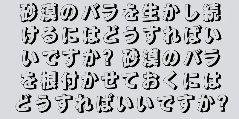 砂漠のバラを生かし続けるにはどうすればいいですか? 砂漠のバラを根付かせておくにはどうすればいいですか?