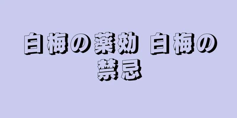 白梅の薬効 白梅の禁忌