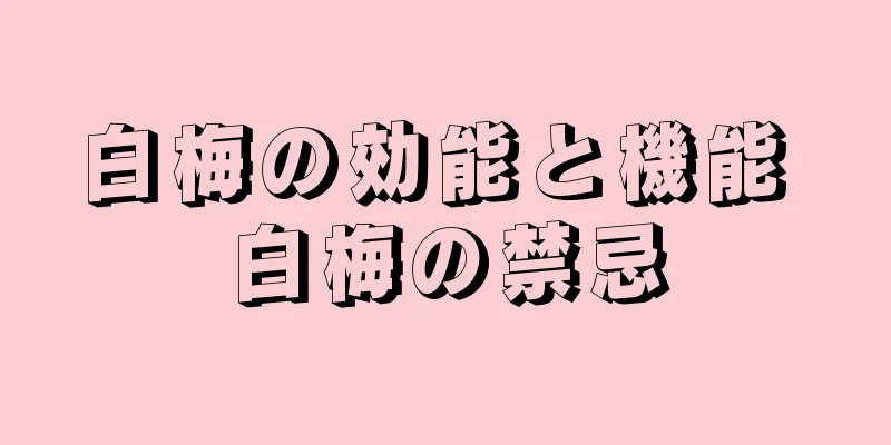 白梅の効能と機能 白梅の禁忌