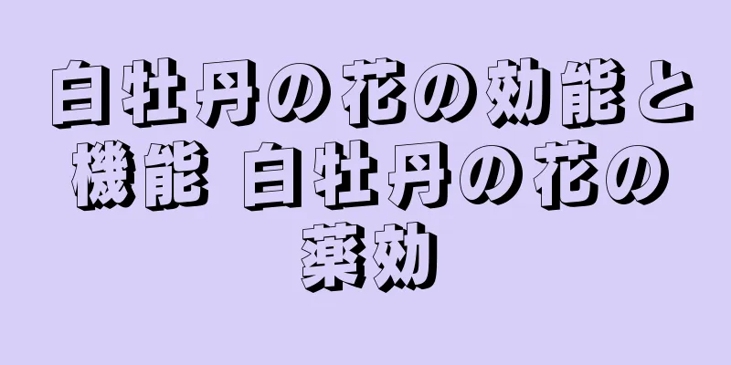 白牡丹の花の効能と機能 白牡丹の花の薬効