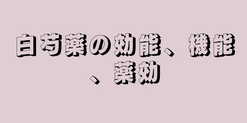 白芍薬の効能、機能、薬効