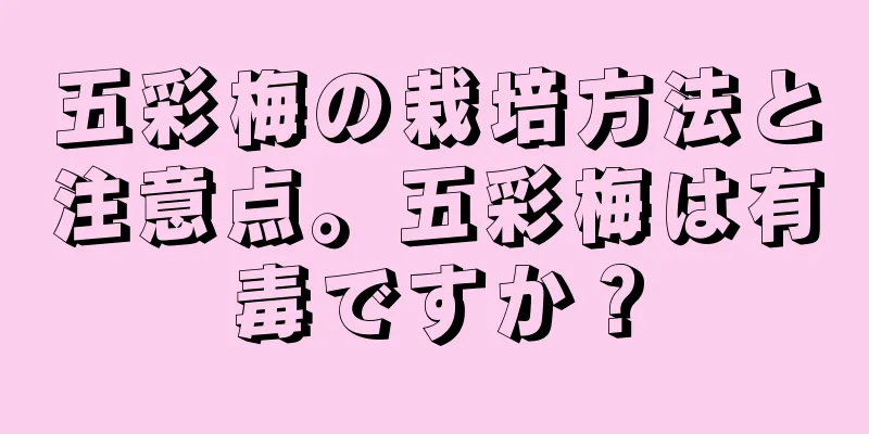 五彩梅の栽培方法と注意点。五彩梅は有毒ですか？