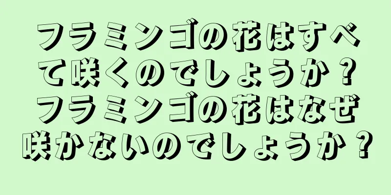 フラミンゴの花はすべて咲くのでしょうか？フラミンゴの花はなぜ咲かないのでしょうか？