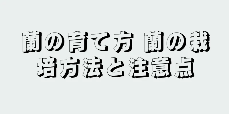 蘭の育て方 蘭の栽培方法と注意点