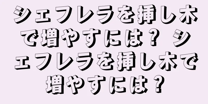 シェフレラを挿し木で増やすには？ シェフレラを挿し木で増やすには？