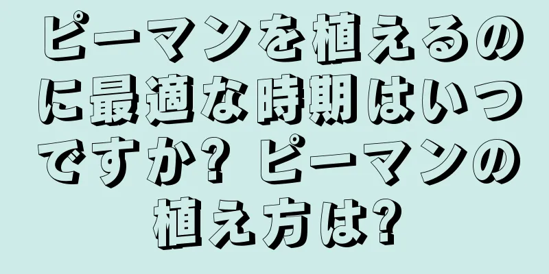 ピーマンを植えるのに最適な時期はいつですか? ピーマンの植え方は?