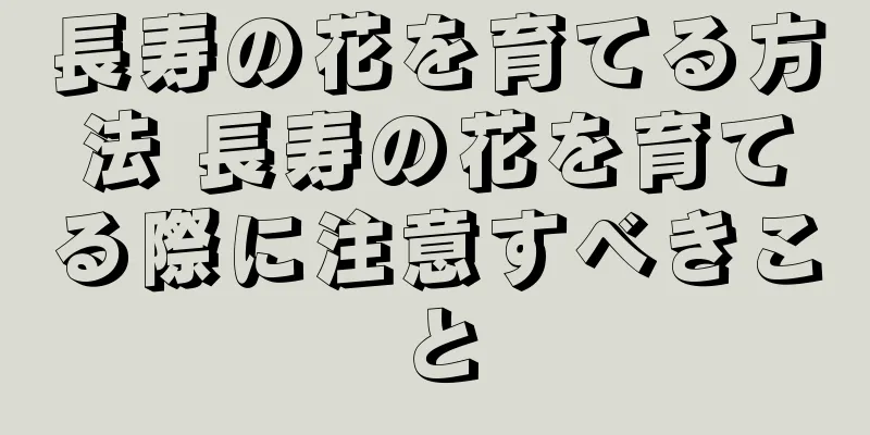 長寿の花を育てる方法 長寿の花を育てる際に注意すべきこと