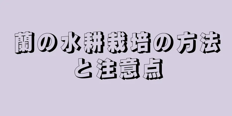 蘭の水耕栽培の方法と注意点