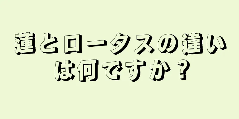 蓮とロータスの違いは何ですか？