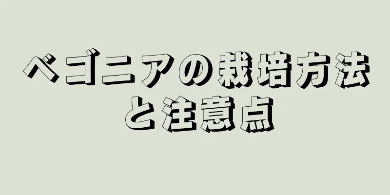 ベゴニアの栽培方法と注意点
