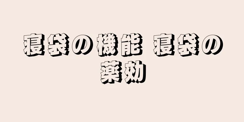 寝袋の機能 寝袋の薬効