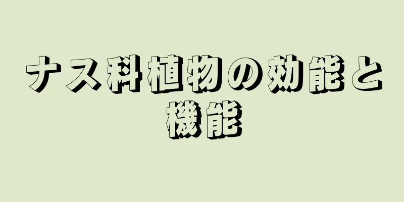 ナス科植物の効能と機能