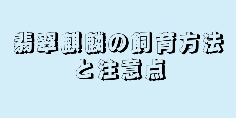 翡翠麒麟の飼育方法と注意点