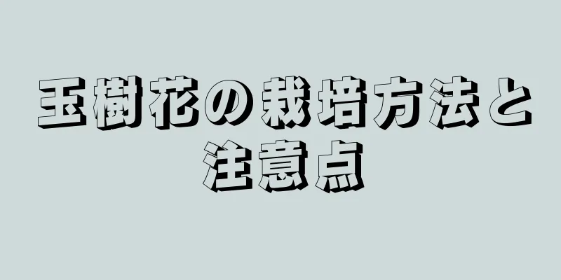 玉樹花の栽培方法と注意点
