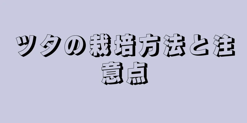 ツタの栽培方法と注意点