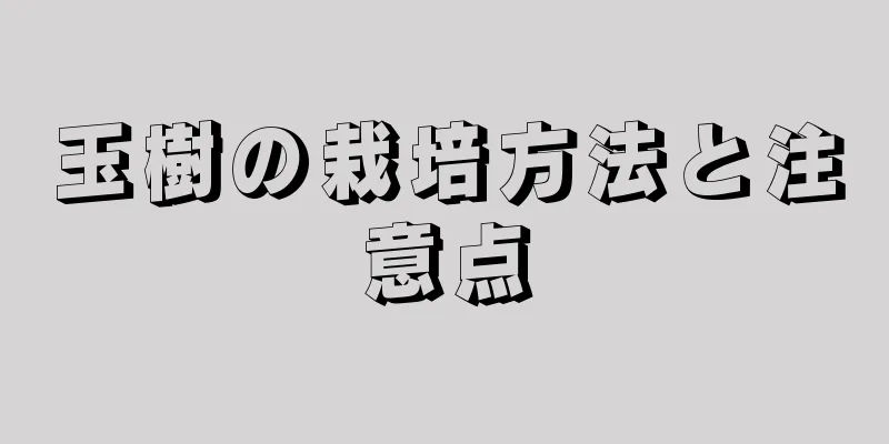 玉樹の栽培方法と注意点