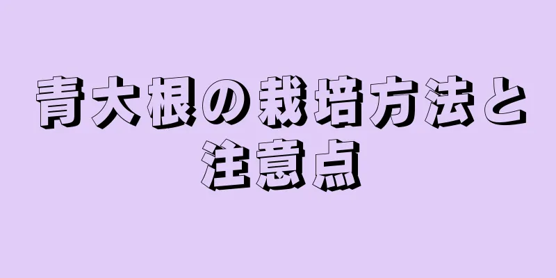 青大根の栽培方法と注意点