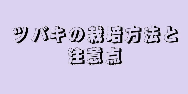 ツバキの栽培方法と注意点