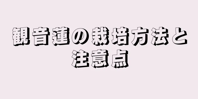 観音蓮の栽培方法と注意点