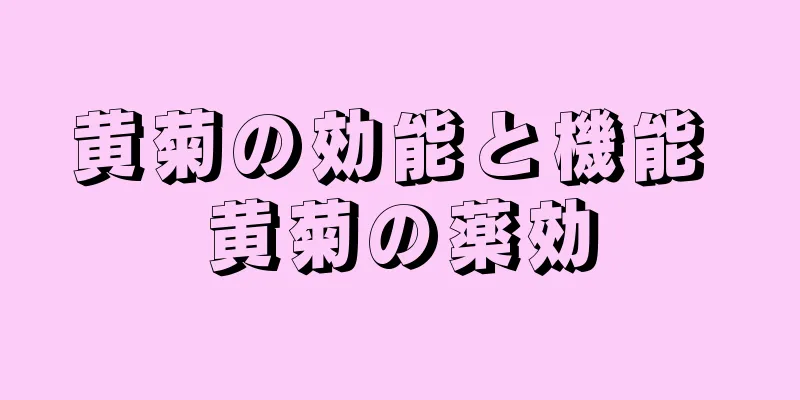黄菊の効能と機能 黄菊の薬効