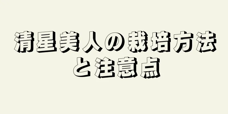 清星美人の栽培方法と注意点