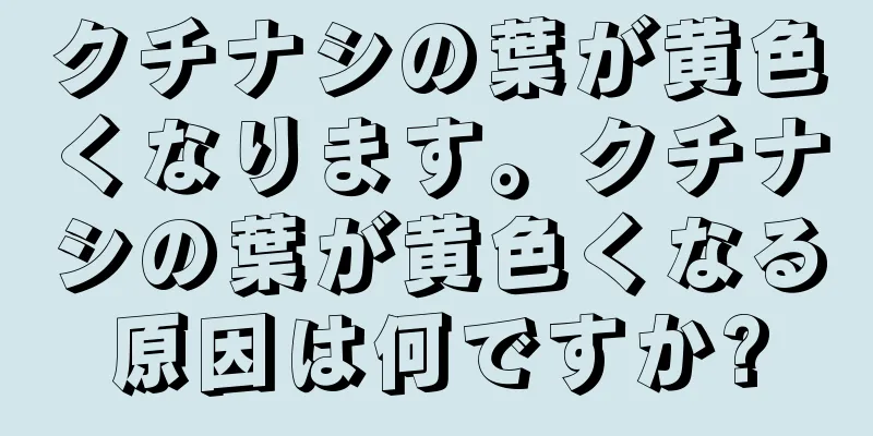 クチナシの葉が黄色くなります。クチナシの葉が黄色くなる原因は何ですか?