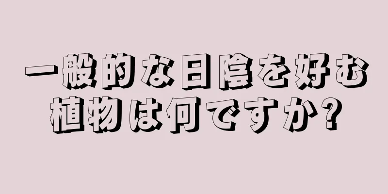 一般的な日陰を好む植物は何ですか?