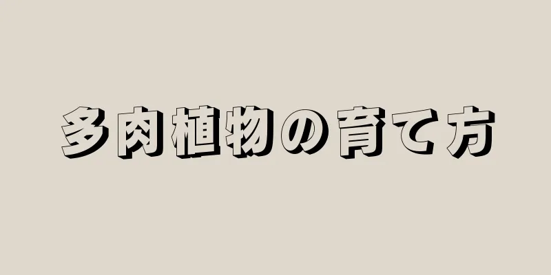 多肉植物の育て方