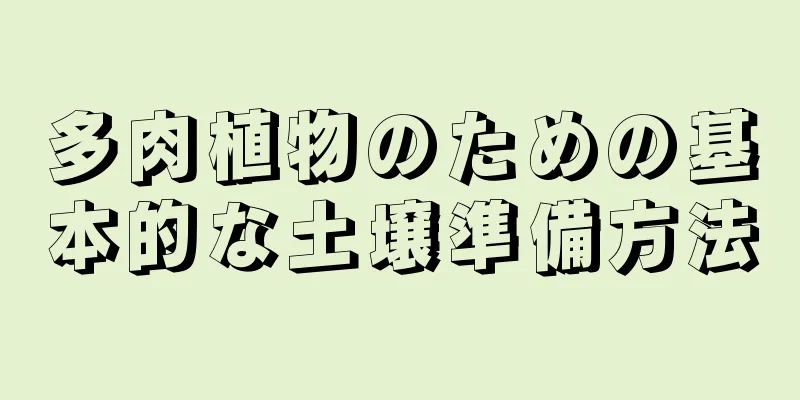 多肉植物のための基本的な土壌準備方法